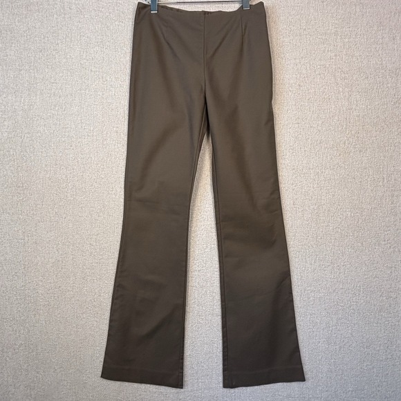 Boston Proper Pants - Boston Proper Women Brown Flare Leg Stretch Cotton Trousers Size 2 Olive Drab